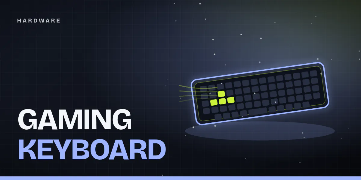 Cover image: a stylized tenkeyless gaming keyboard with accent-colored keys and a blue glowing outline on a dark background