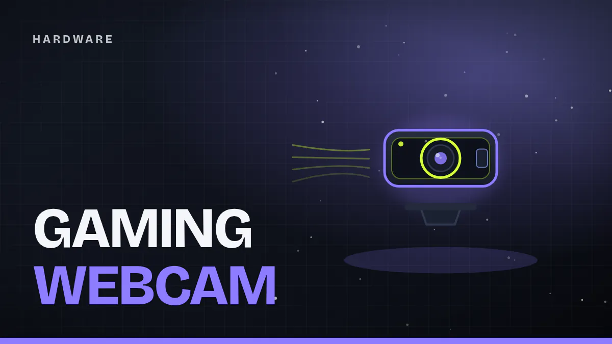 Cover image: a stylized webcam on a monitor mount with a violet glowing outline on a dark background