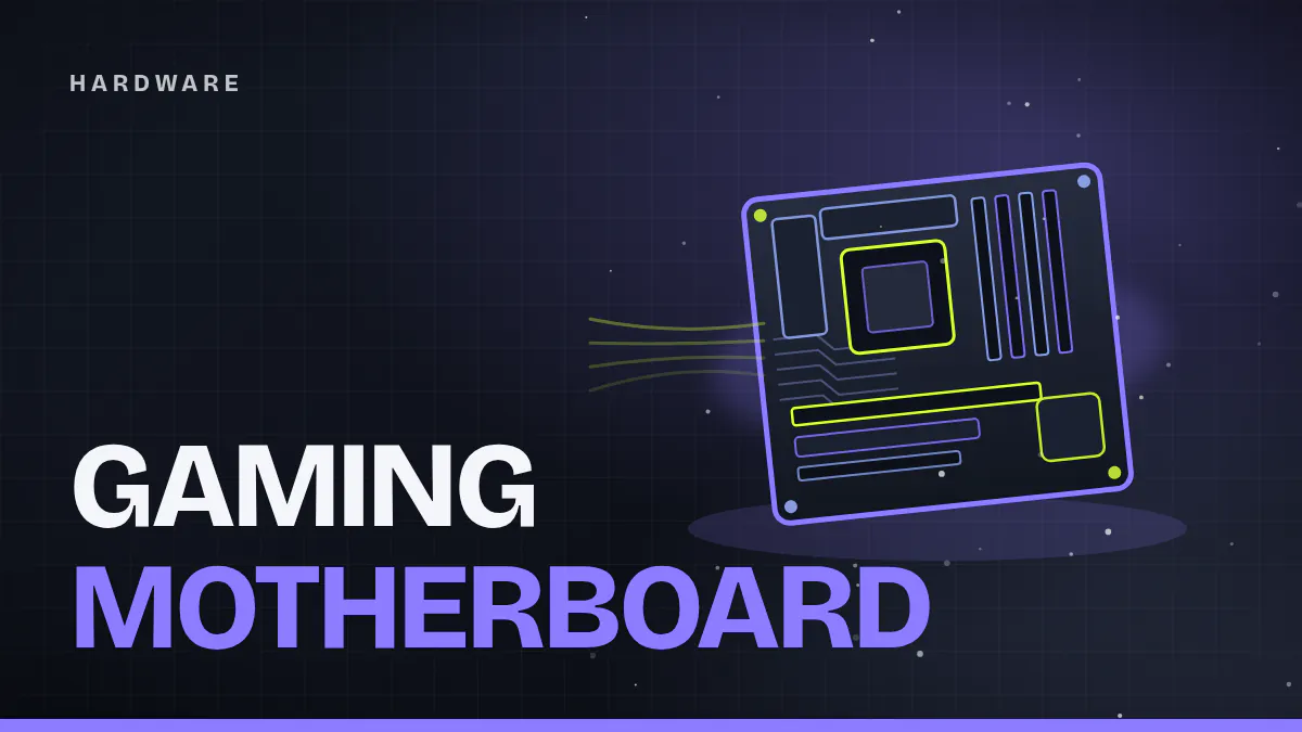 Cover image: stylized motherboard with CPU socket, RAM slots and a glowing violet outline on a dark esports background